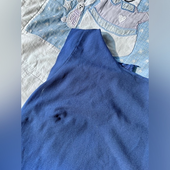 French Connection Womens Navy Blue Cap Sleeve Preppy Casual Blouse Top XS - Picture 6 of 8